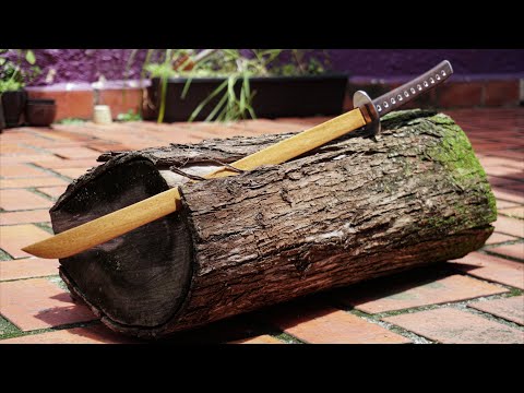Making a KATANA from Scrap WOOD and ALUMINUM