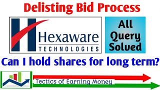 Hexaware Ltd  Delist Bid Open ll Process ll Long term Holding ll All Query Solved.....