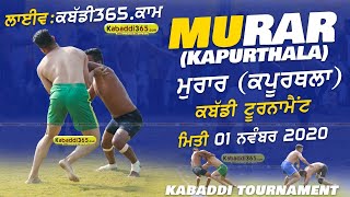 Murar (Kapurthala) 65Kg Kabaddi Tournament 01 Nov 2020
