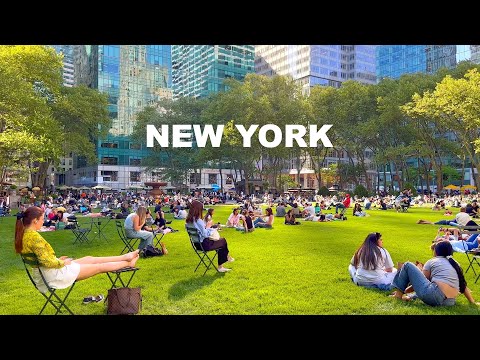 New York City Walking Tour May 2024 - Manhattan 4K NYC Walk - Bryant Park Lawn  to Penn Station
