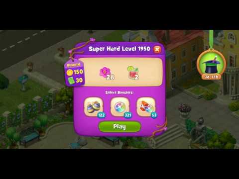 Gardenscapes Level 1950 Walkthrough "No Boosters Used"