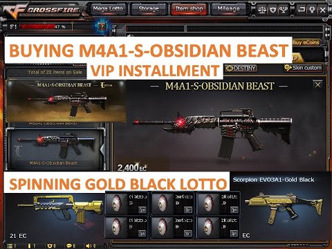 Buying M4A1-S-Obsidian Beast VIP and Spinning Gold Black Lotto in CrossFire Philippine April 2020