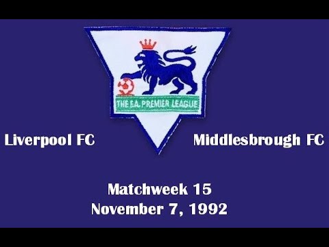 FA Premier League. Season 1992-1993. Matchweek 15. Liverpool FC - Middlesbrough - 4:1. Highlights.