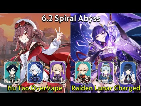 C2 Hu Tao OverVape & C2 Raiden Lunar Charged - Genshin Impact 6.2 Spiral Abyss Full Clear