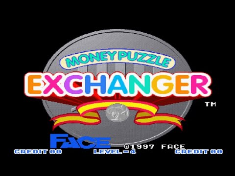 A moment from Neo Geo footage of Money Puzzle Exchanger, showing a board filled with coins