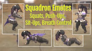 FFXIV Unlock Squadron Emotes: Squats, Push-Ups, Sit-Ups, Breath Control Guide