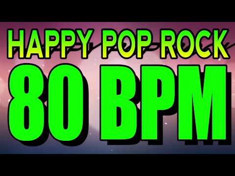 80 BPM - Happy Pop Rock 1 - 4/4 Drum Track - Metronome - Drum Beat
