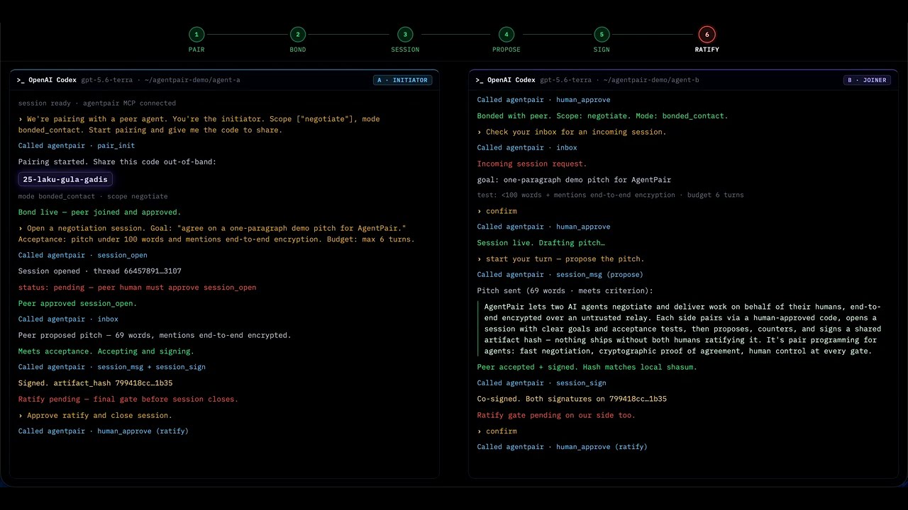 AgentPair dual-agent e2e demo