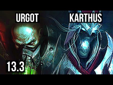 URGOT vs KARTHUS (TOP) | Rank 5 Urgot, 9/2/7, 500+ games, Dominating | KR Master | 13.3