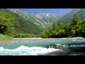 4k UHD Turquoise Mountain River in Summer. Nature Sounds, River Sounds, White Noise for Sleep, Study