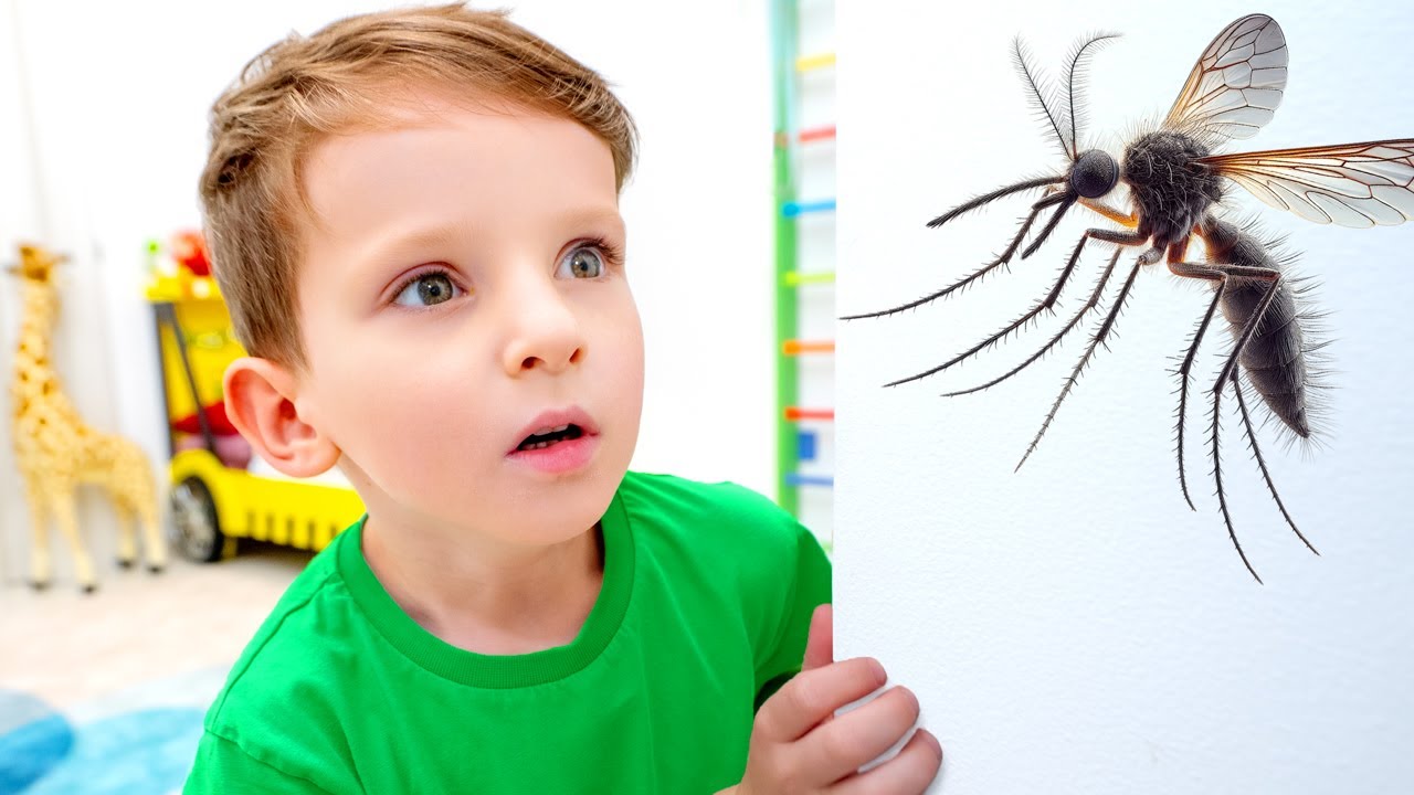 Alex vs Mosquitoes and Bugs at Home! Learn to Stay Safe and Have Fun