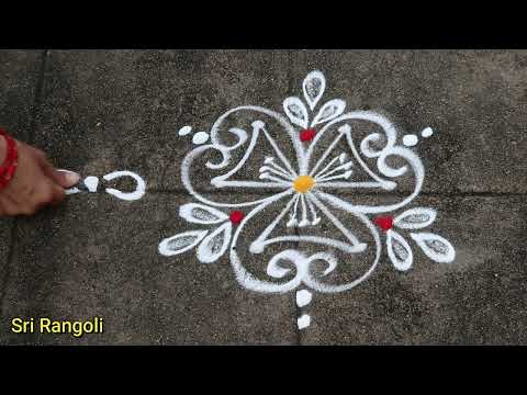 2 min Rangoli Designs🌻 3 dots Small Muggulu🌻Chinna Muggulu 🌻Daily Rangoli🌻Side Border Rangoli Design