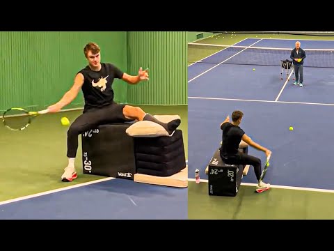 Holger Rune Unreal One-Leg Hitting 9 Days after Achilles Surgery | Unbelievable Practice