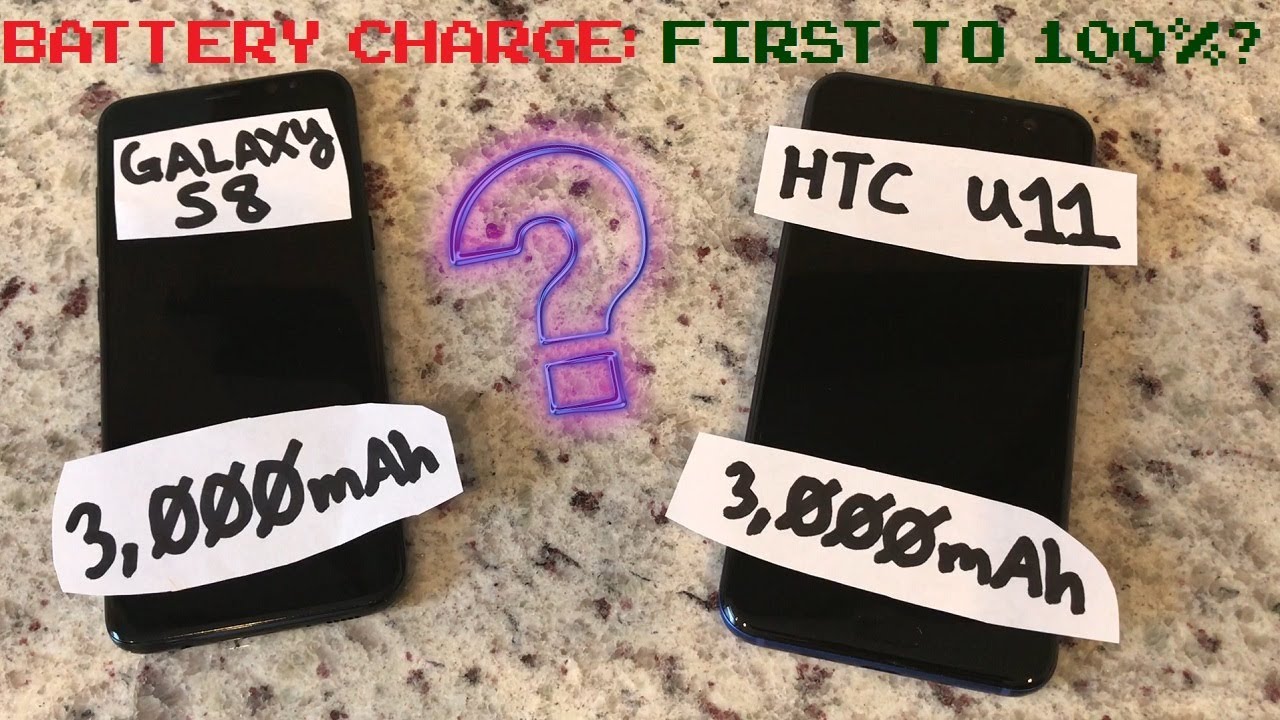 Samsung Galaxy S8 vs HTC U11 0-100% Battery Charge Test: 1st to 100%