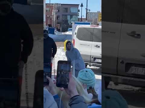 Louis throwing snowballs at fans before the show 05.02.2022 #louistomlinson #LTWT2022