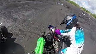 preview picture of video 'Near Crash Dirt Bike and Quad'