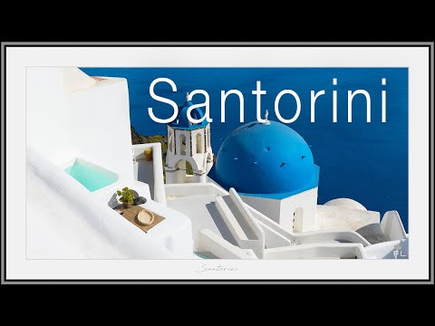 Open a window on Santorini - Relaxation 4K Motion frame - Very peaceful 3-hour view and atmosphere