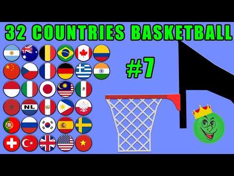 Basketball Marble Race with 32 Countries #7 \ Marble Race King