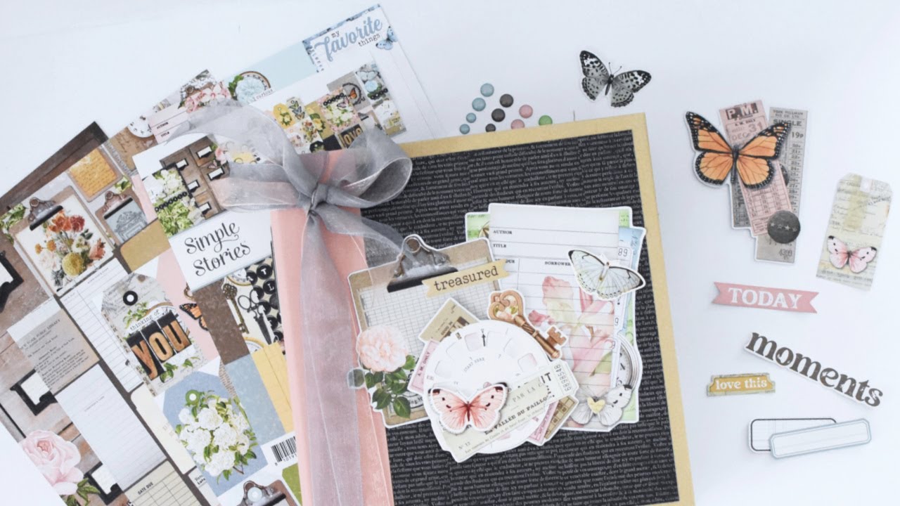 How to Make a 6x8 Anniversary Scrapbook Album Using Simple Stories' SV Junk Drawer Collection 