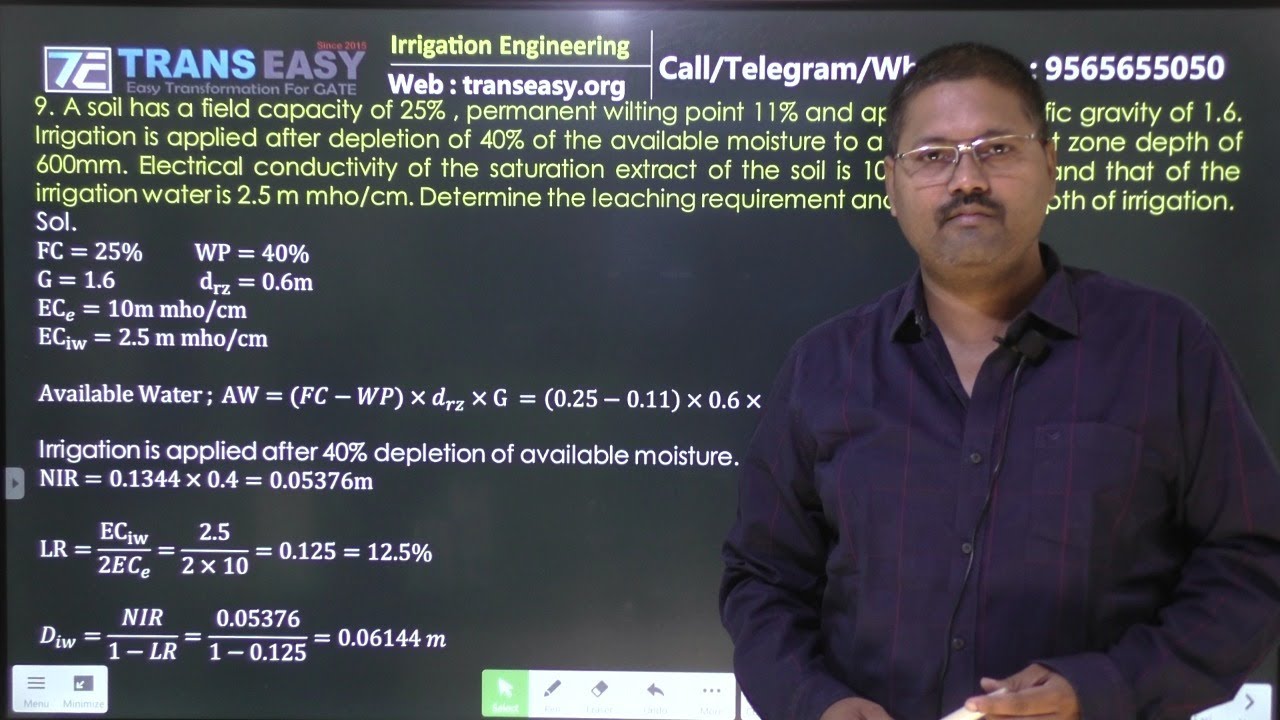 Water Requirement of Crops with Leaching