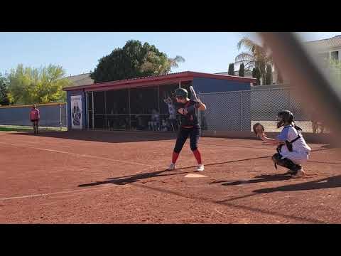 Samantha Jarvis double, 1 hop to left fence. 4/9/21