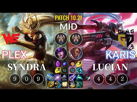 WE Plex Syndra vs GEN Karis Lucian Mid - KR Patch 10.21
