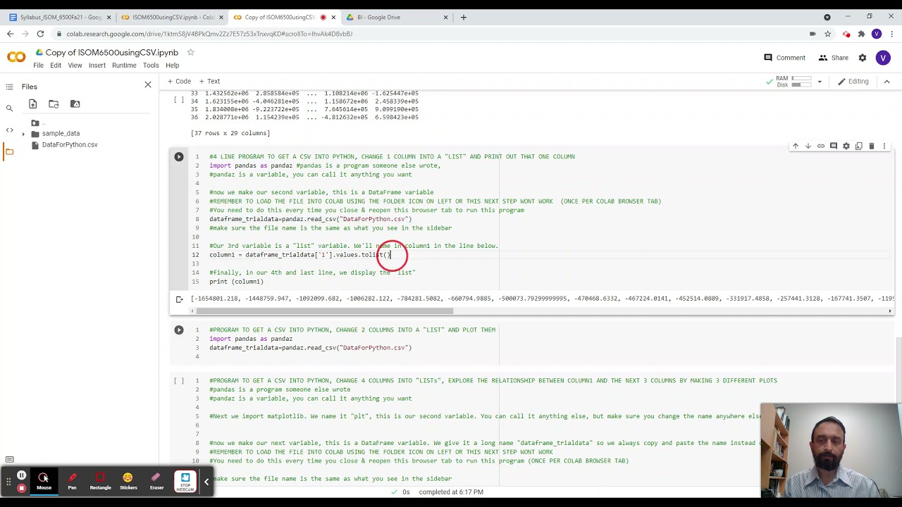 Python: Turn columns in a csv file into lists