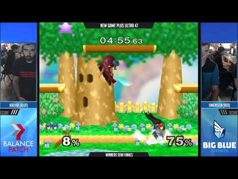 NGPU 47 SSBM - Kalvar (Default Marth) vs. Dimension (Red Marth) - Melee WSF