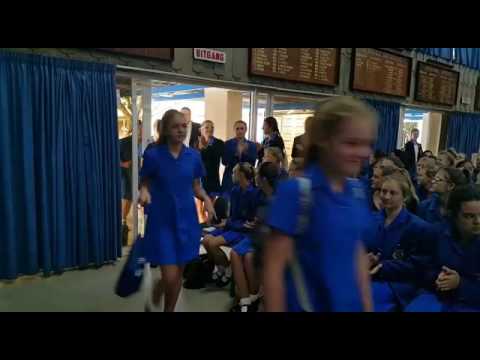 Grade 8 learners are welcomed at Sentraal High School