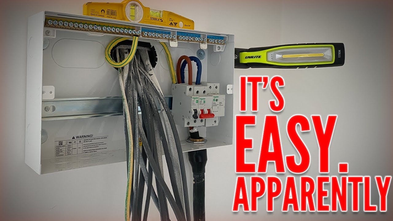 APPARENTLY IT'S EASY, CONSUMER UNIT INSTALL. ELECTRICIAN UK