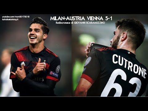 MILAN-AUSTRIA VIENNA 5-1 - Radiocronaca di Giovanni Scaramuzzino (23/11/2017) da Rai Radio 1