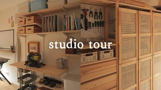 7m² Studio Tour | small space organization ideas for wood & tools