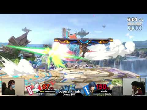 Xeno287 Losers Finals - John Numbers (Wii Fit Trainer) vs Karflo (Chrom) - SSBU Tournament