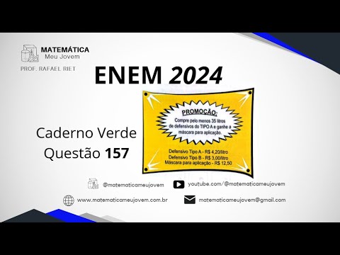 ENEM 2024 | Questão 157 | Lógica | Em uma loja de defensivos agrícolas, os preços de alguns produtos