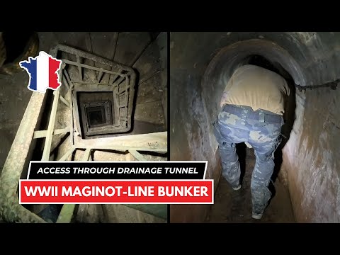 Zugang WWII Maginot Linie Bunker durch Entwässerungstunnel - Lost Place Tour Frankreich