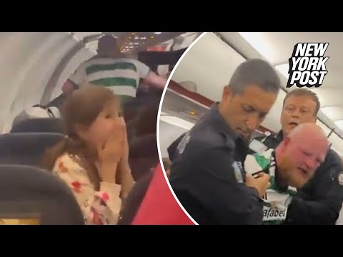 Vicious airline passenger brutally beating flight attendants, cops and terrifies a little girl