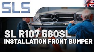 Mercedes R107 560 SL: Montaż europejskiego zderzaka przedniego w aucie