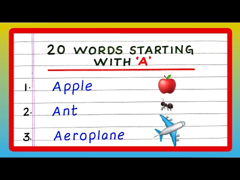Words Starting with Letter "a" | 20 Words Starting with letter 'a' | A Starting Words