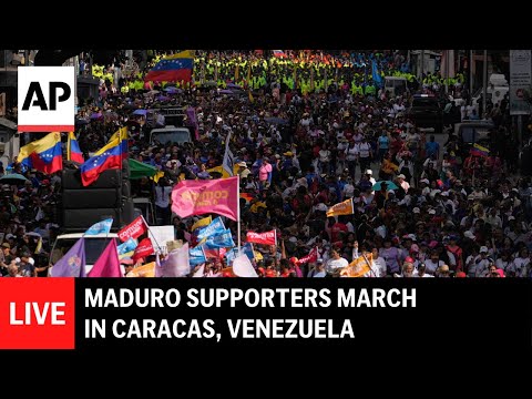 LIVE: Nicolás Maduro supporters march in Caracas, Venezuela