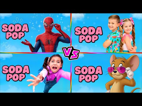 TOM AND JERRY 🆚 DIANA AND ROMA 🆚 TOYS AND COLORS 🆚 ANIMATED SPIDER-MAN x SODA POP 🎶🎵 Who Is Best?