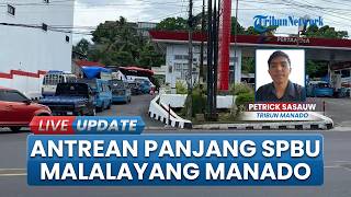 Antrean Panjang Terlihat di SPBU Malalayang Manado, Kendaraan Mengular hingga Sopir Tunggu 2 Jam