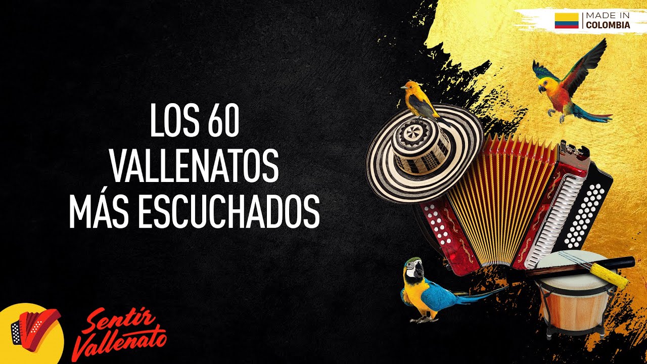 Los 60 Vallenatos Más Escuchados, Video Letras - Sentir Vallenato