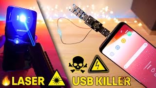 USB Killer 3.0 &amp; Burning Laser vs Samsung Galaxy S8! Instant Death?