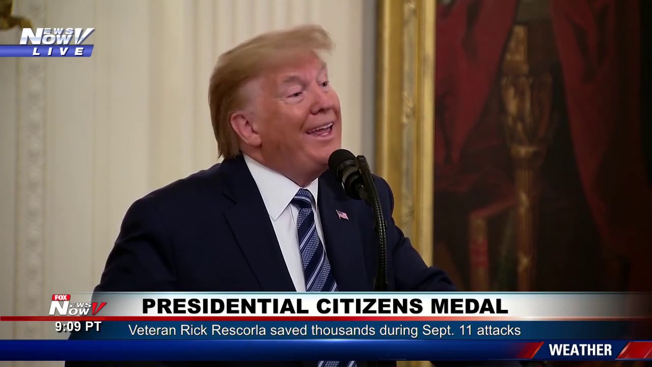 PRESIDENTIAL CITIZENS MEDAL: Trump presents posthumously to veteran Rick Rescorla