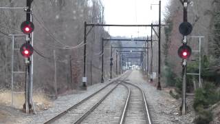 preview picture of video 'SEPTA Warminster Line LYNN Interlocking Northbound Diverging Move'