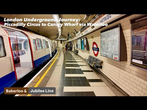 London Underground Journey: Piccadilly Circus to Canary Wharf via Waterloo 