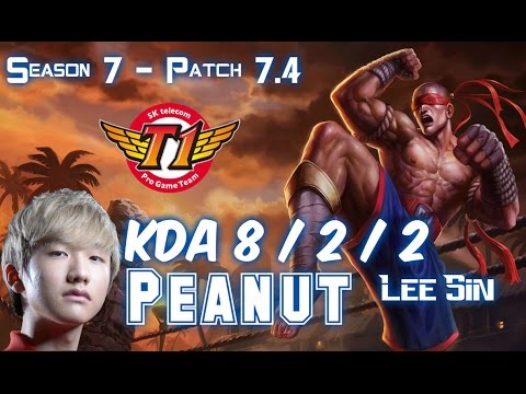 SKT T1 Peanut LEE SIN vs GRAVES Jungle - Patch 7.4 KR Ranked