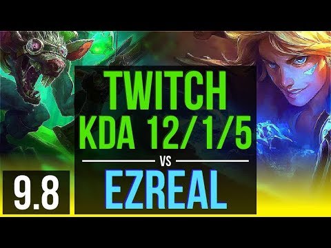 Climb the ladder as TWITCH & Alistar vs EZREAL & Galio (ADC) | KDA 12/1/5 | Korea Diamond | v9.8