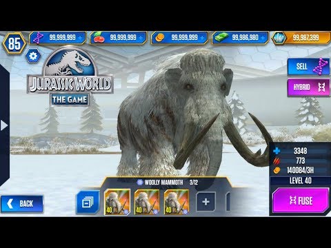 Woolly Mammoth, Mammotherium, Smithetoceras, Thylacosmilus, Hyaenodon - Jurassic World The Game