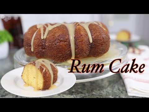 How to Make Easy RUM CAKE with CARAMEL BUTTER RUM GLAZE ~ perfect adult holiday desert